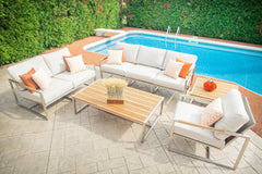 Acacia Stainless Steel Sofa with Sunbrella® Cushions