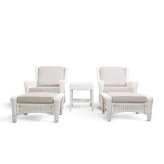 Park Meadows 5-Piece Wicker Outdoor Swivel Chair Bistro Set