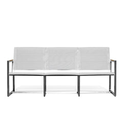 Pine Stainless Steel & Teak Outdoor Sling Sofa